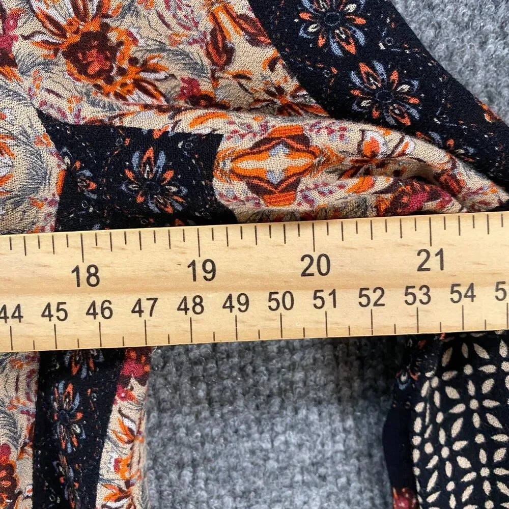 Daniel Rainn Top Size M Patchwork Button Up Boho Prairie Hippie‎ Peasant Western